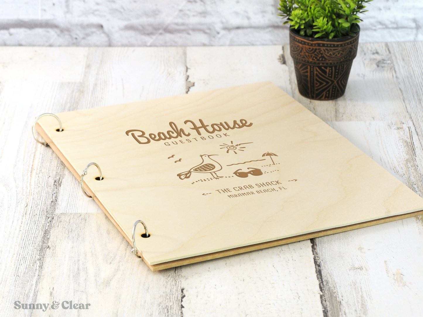 AirBNB Welcome Book Binder, Seagull, Beach House, Personalized Vacation Home Rental Book