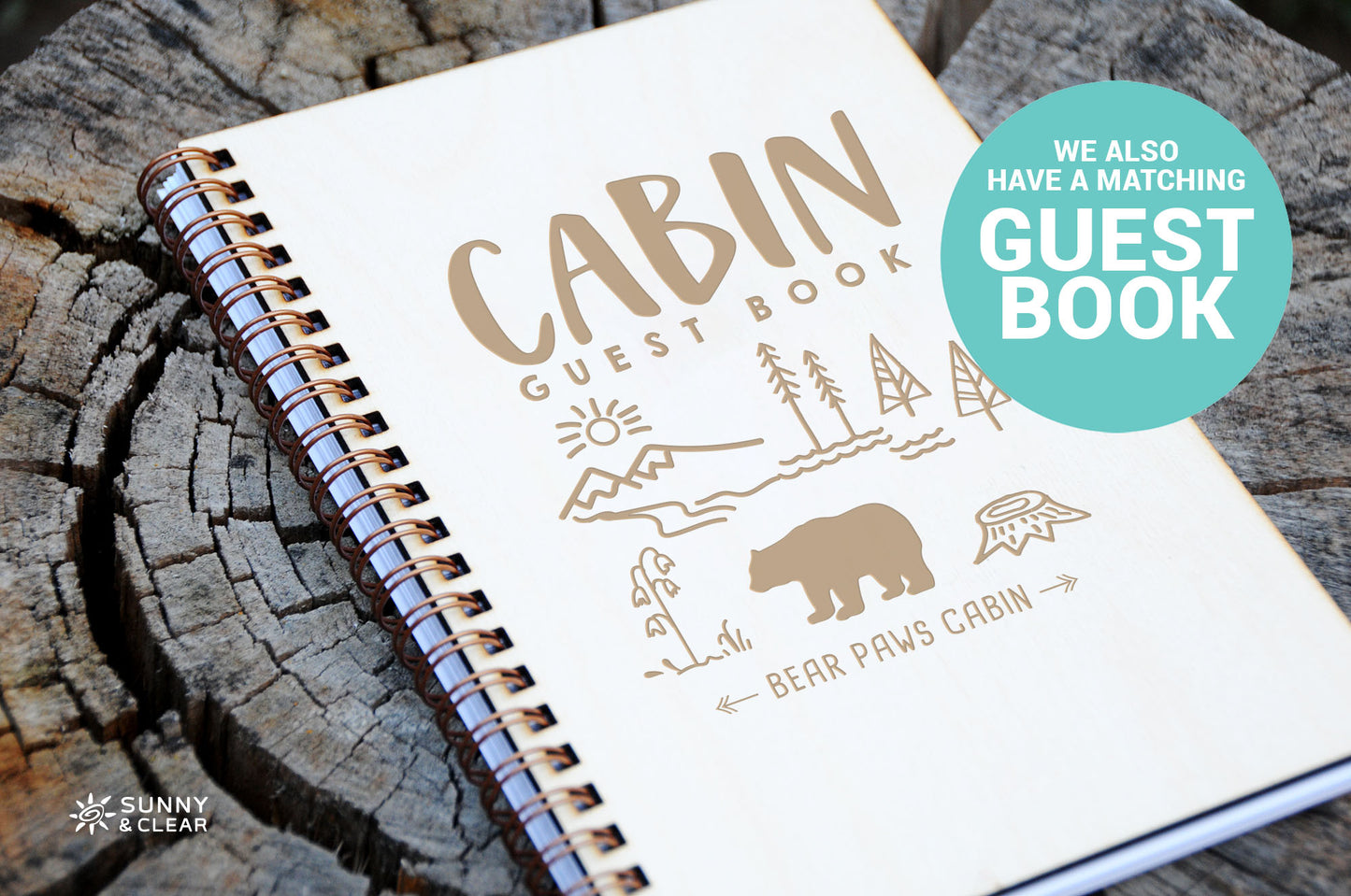 AirBNB Welcome Book Binder, Bear, For the Cabin, Personalized Home Rental Book