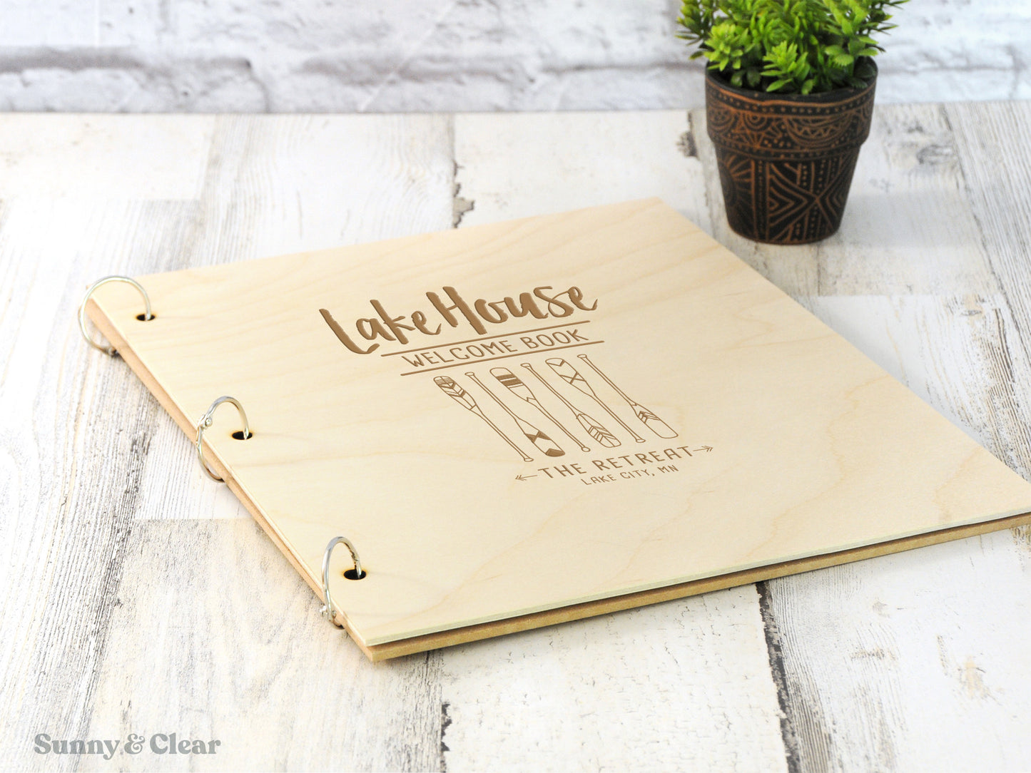 AirBNB Welcome Book Binder, Lake House Oars, Personalized Home Rental Book