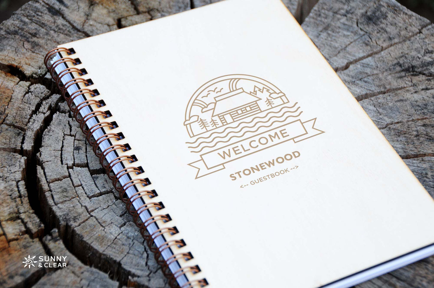Cabin Guest Book, Up North Icon, Personalized