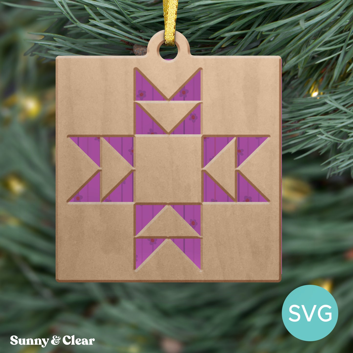 Barn Quilt Block Ornament SVG Christmas Ornament for Quilters Set 1