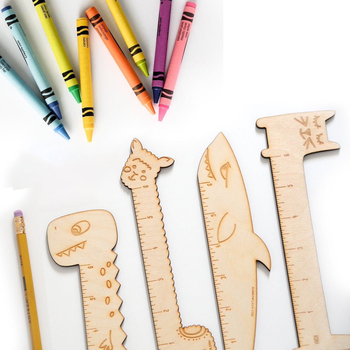 Cute Animal Rulers, Set of 2, Kids Back to School, Stocking Stuffer