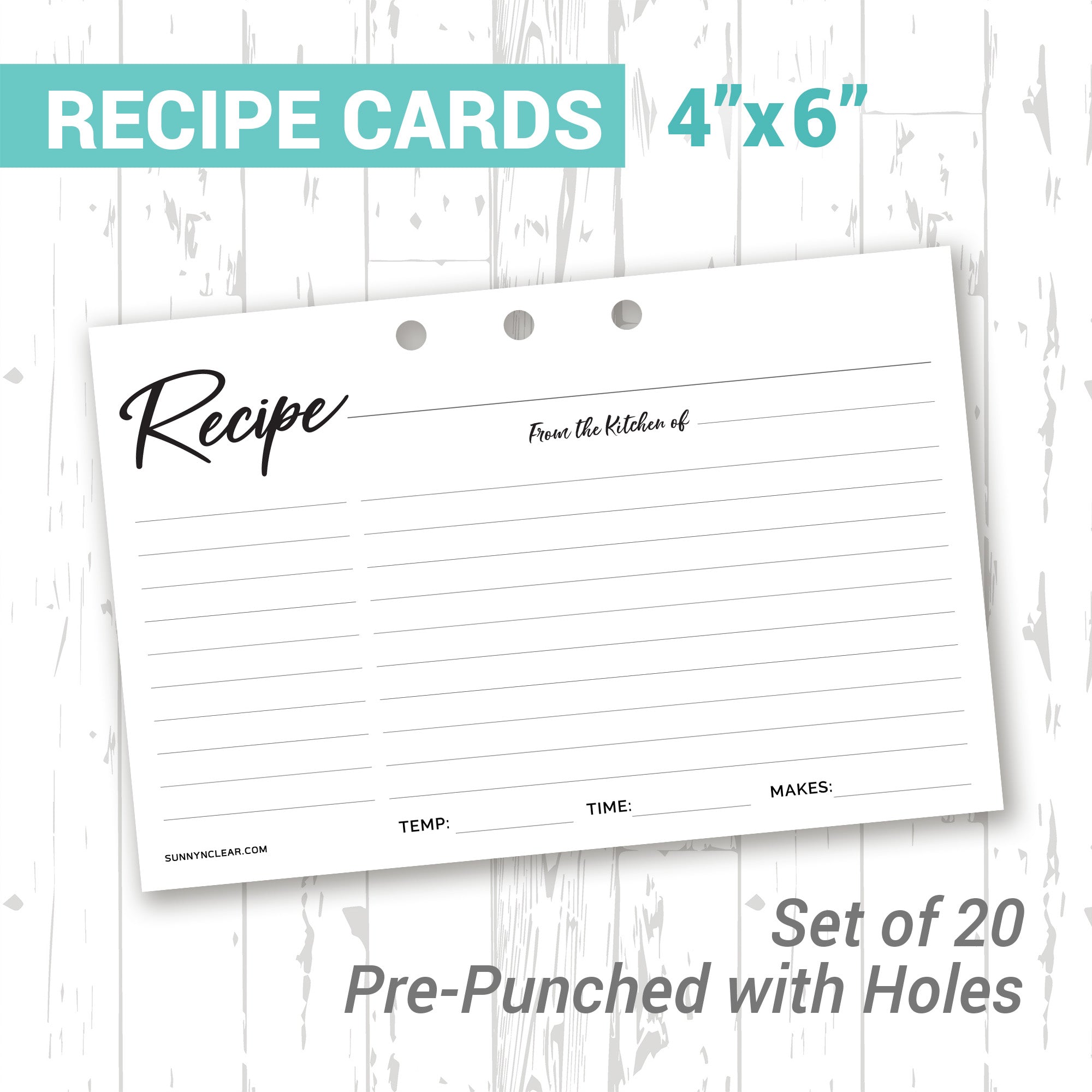 Recipe Ring Re-fill Cards – Inklings Paperie