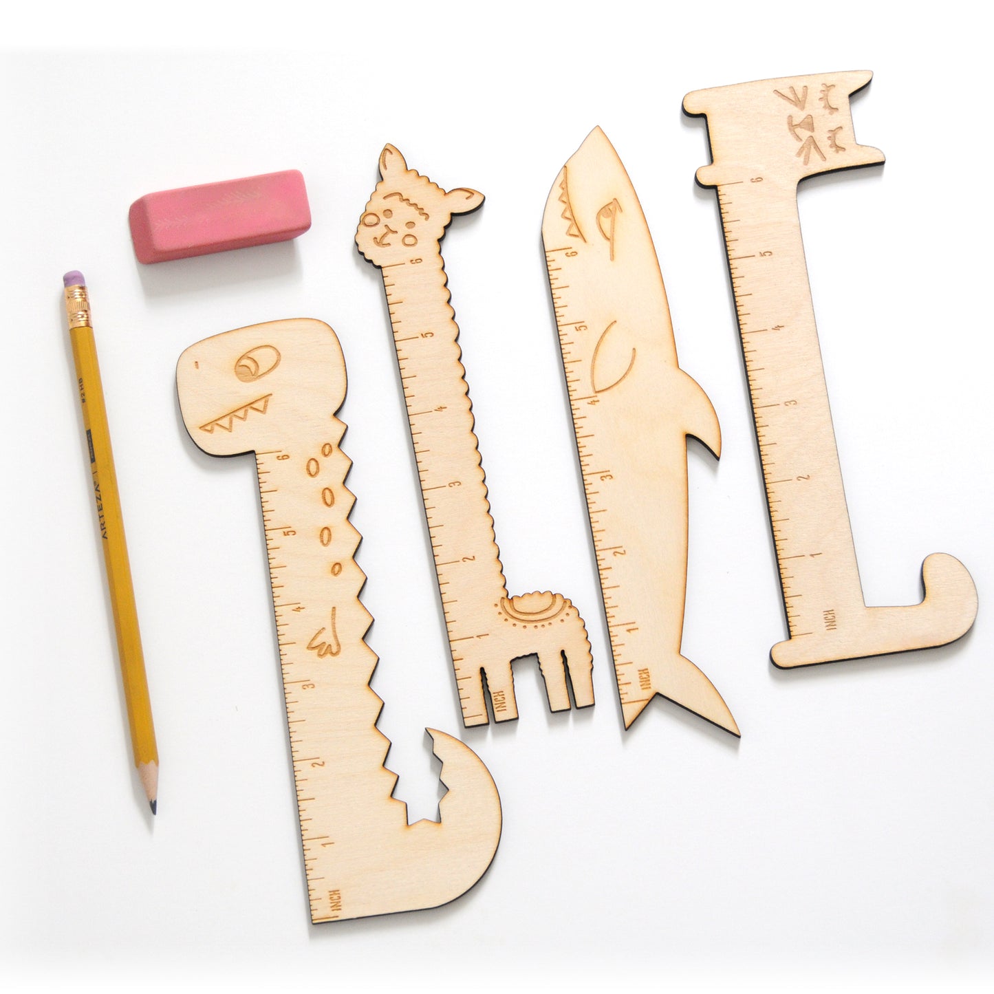 Cute Animal Rulers, Set of 2, Kids Back to School, Stocking Stuffer
