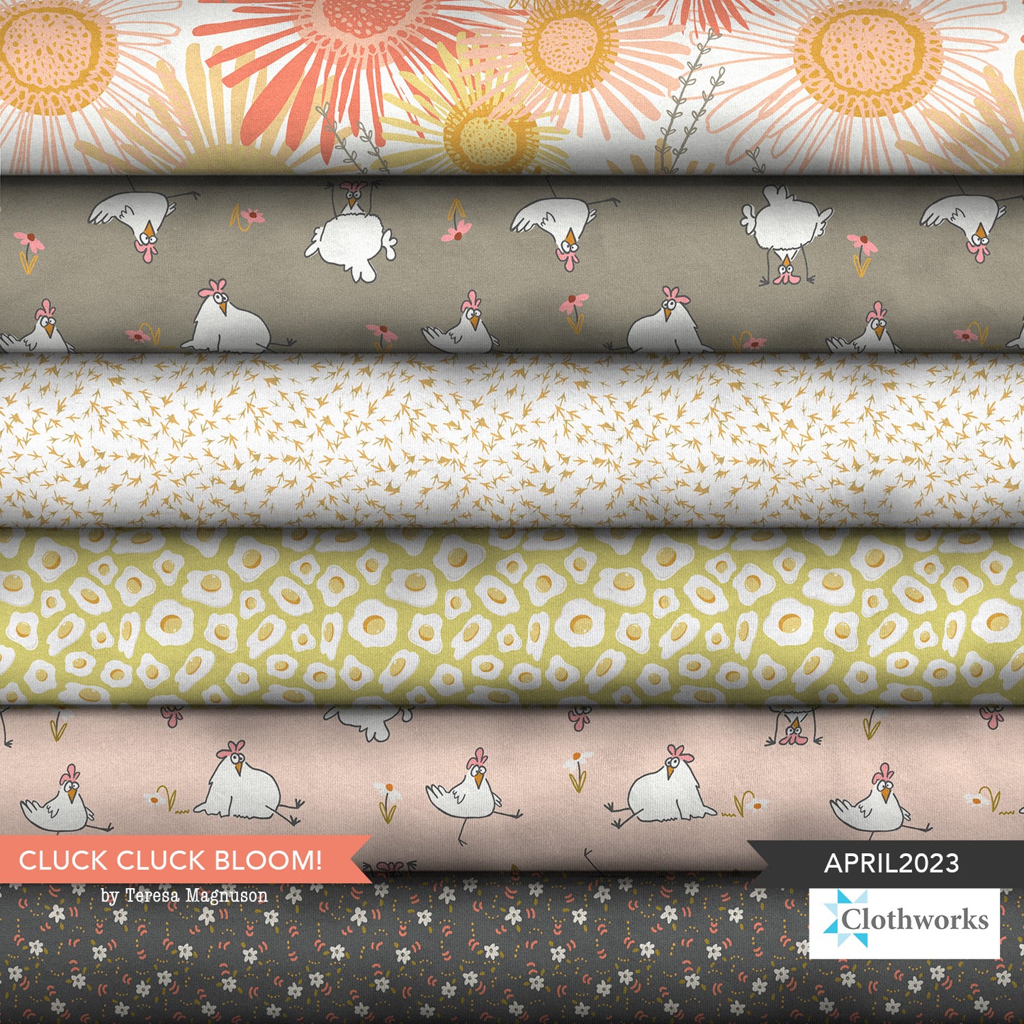 Fat Quarter Bundle - Cluck Cluck Bloom