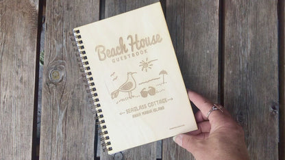 Beach House Guest Book, Seagull Sunglasses, Personalized