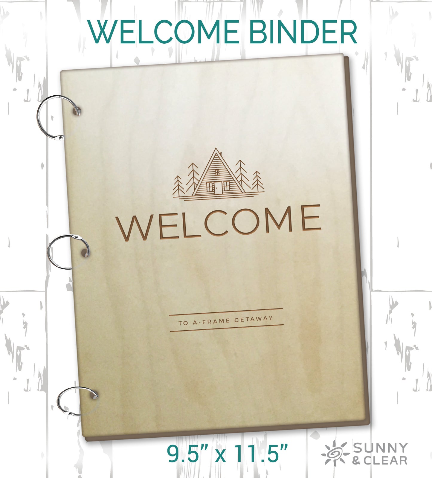 A-Frame Bundle - AirBNB Welcome Book Binder + Guest Book Set + Wifi Sign, VRBO