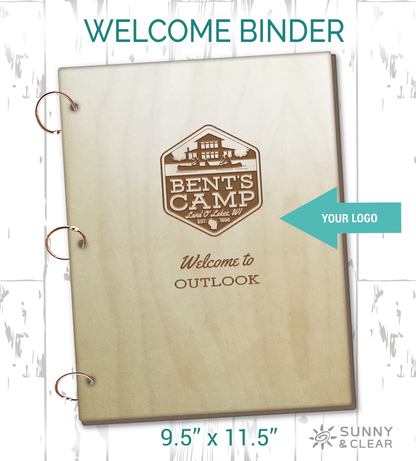 AirBNB Welcome Book Binder With Your Logo, Custom, Personalized Home Rental Book