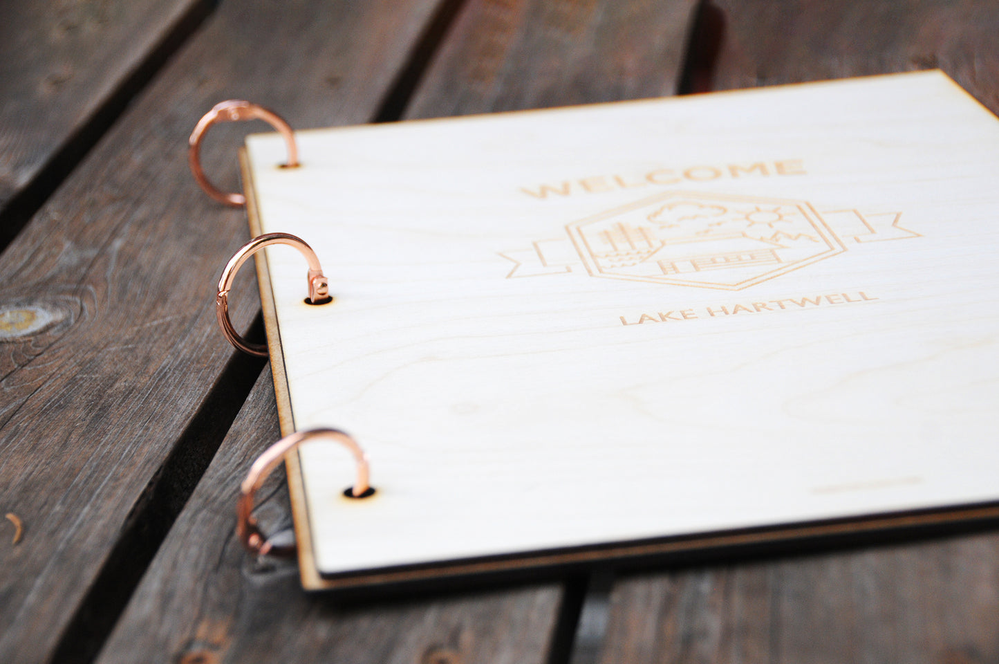 AirBNB Welcome Book Binder, Modern Hexagon, Cabin Personalized Vacation Home Rental Book