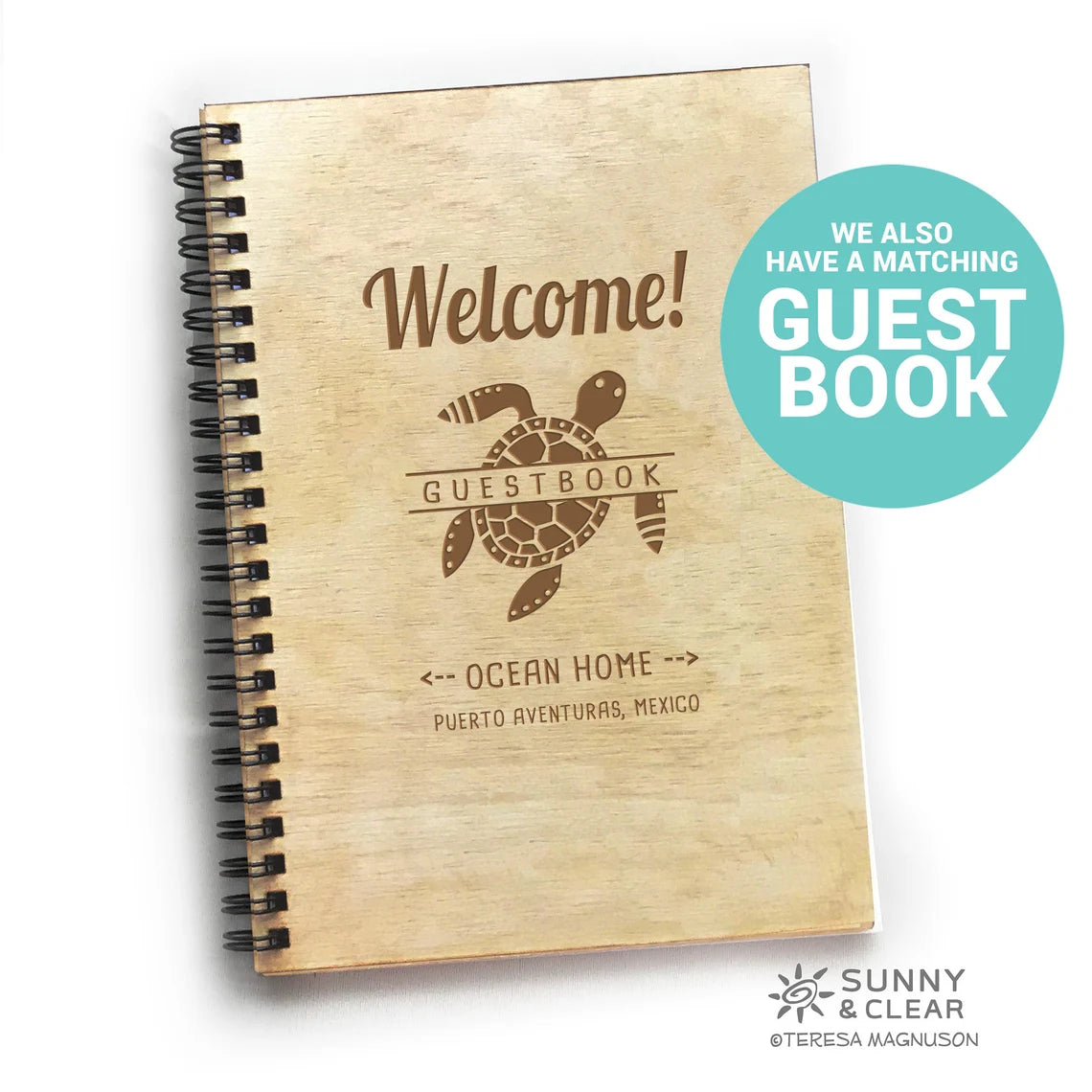AirBNB Welcome Book Binder, Beach, Sea Turtle, Beach House, Personalized Vacation Home Rental Book