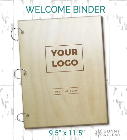 AirBNB Welcome Book Binder With Your Logo, Custom, Personalized Home Rental Book