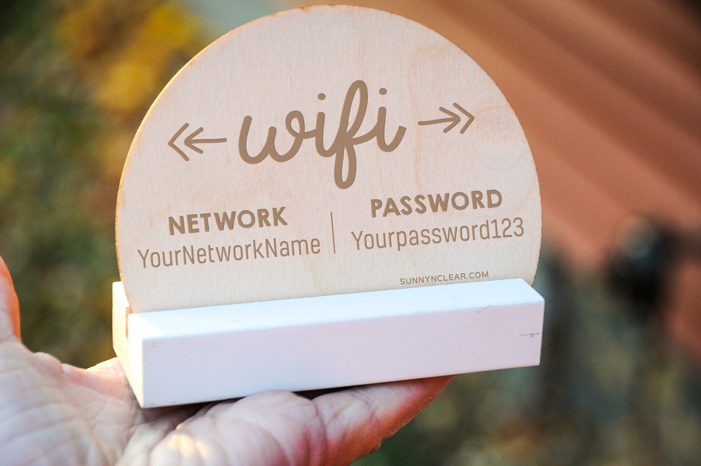 Boho Wood WiFi Password Sign