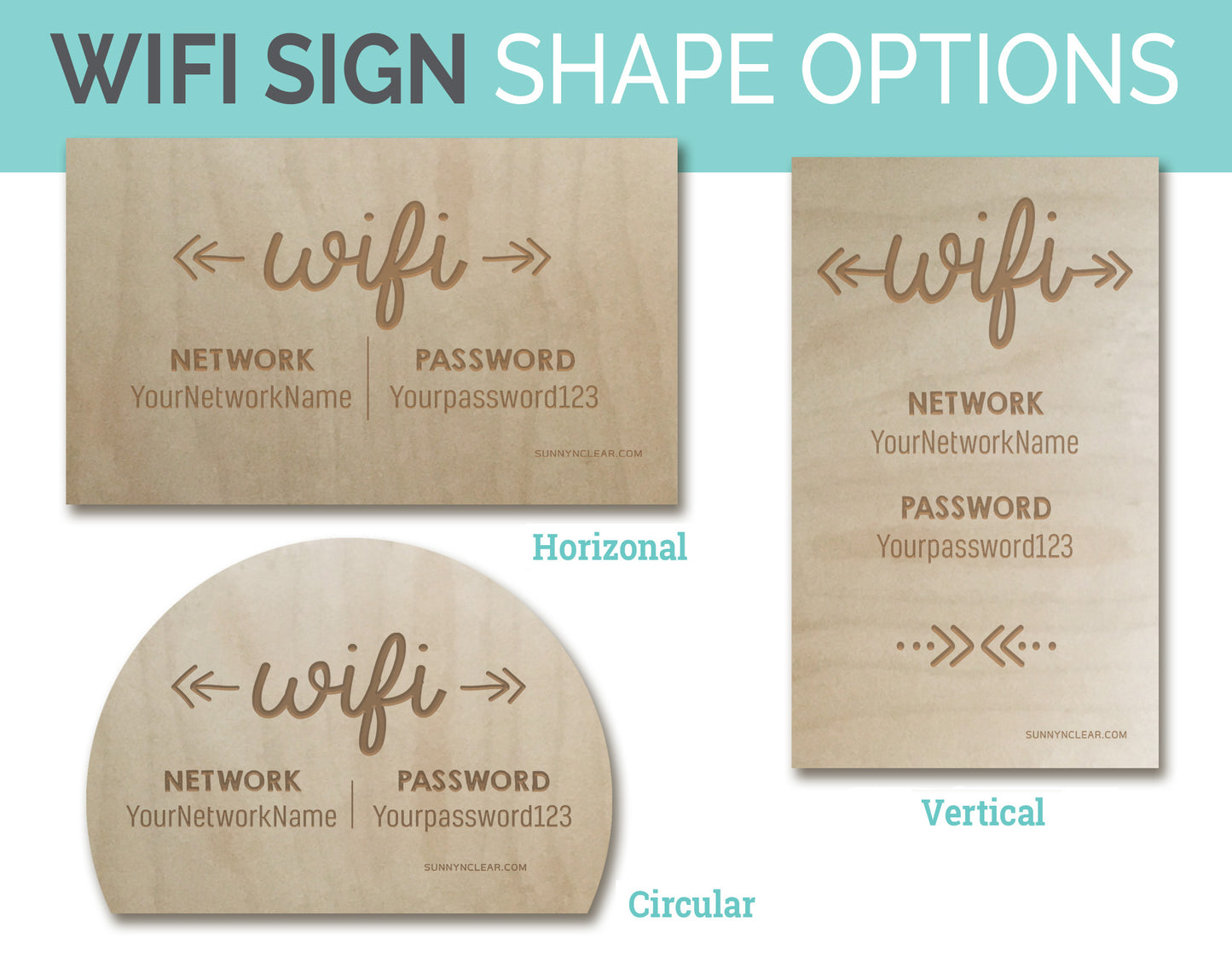Boho Wood WiFi Password Sign