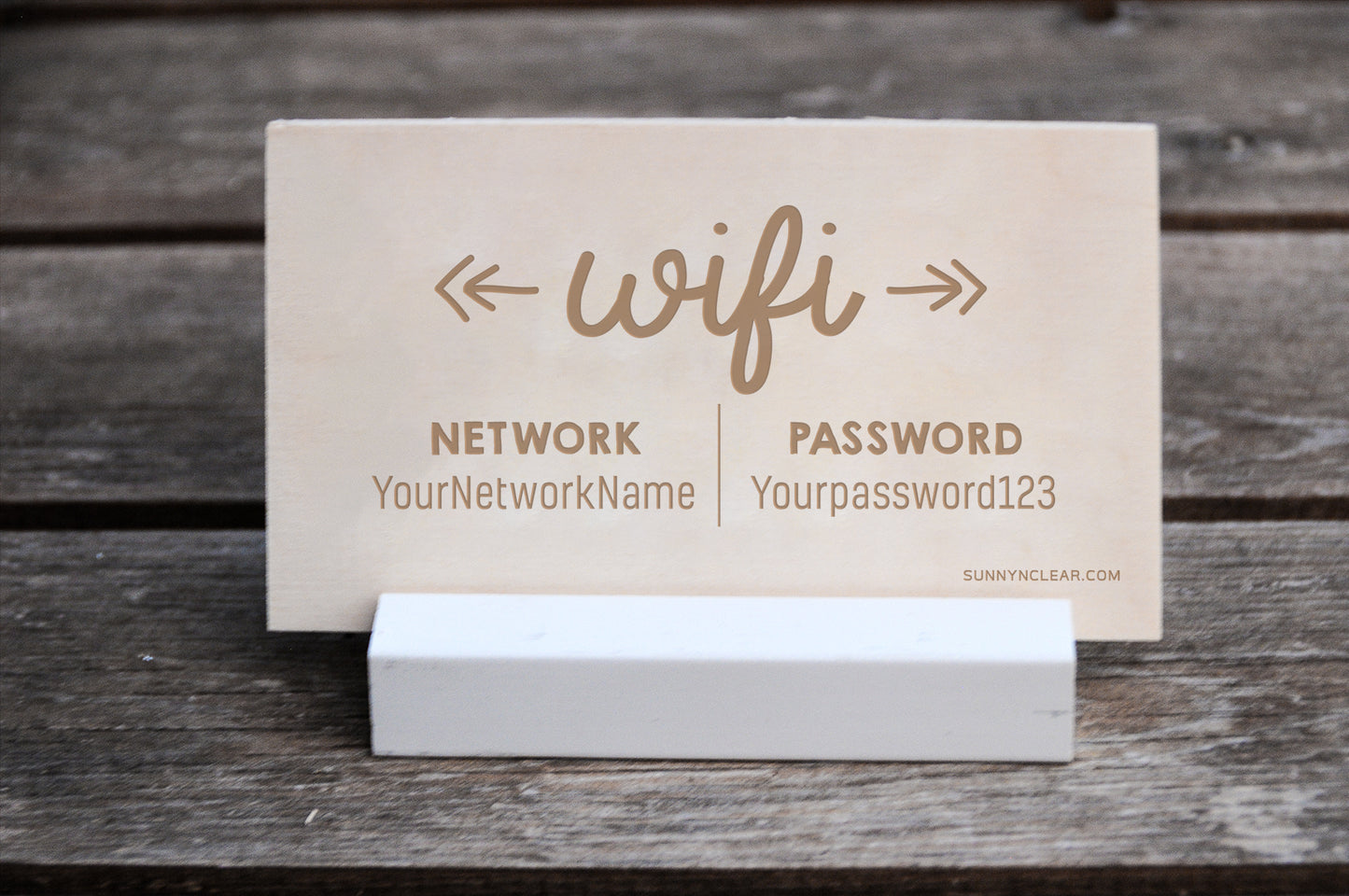 Boho Wood WiFi Password Sign