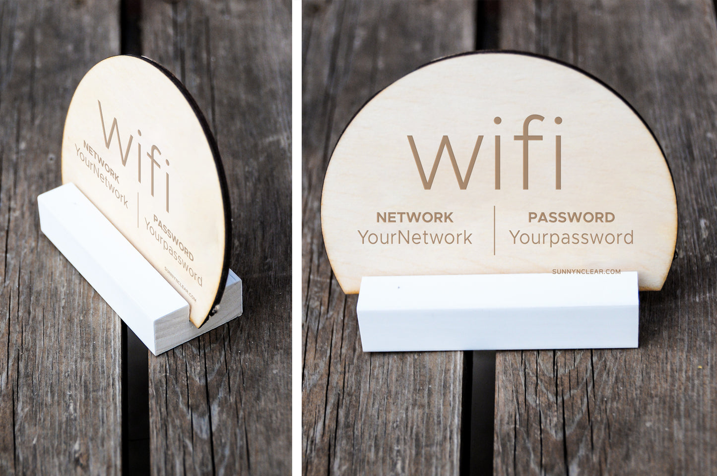 Modern WiFi Password Sign, Wood, Minimal