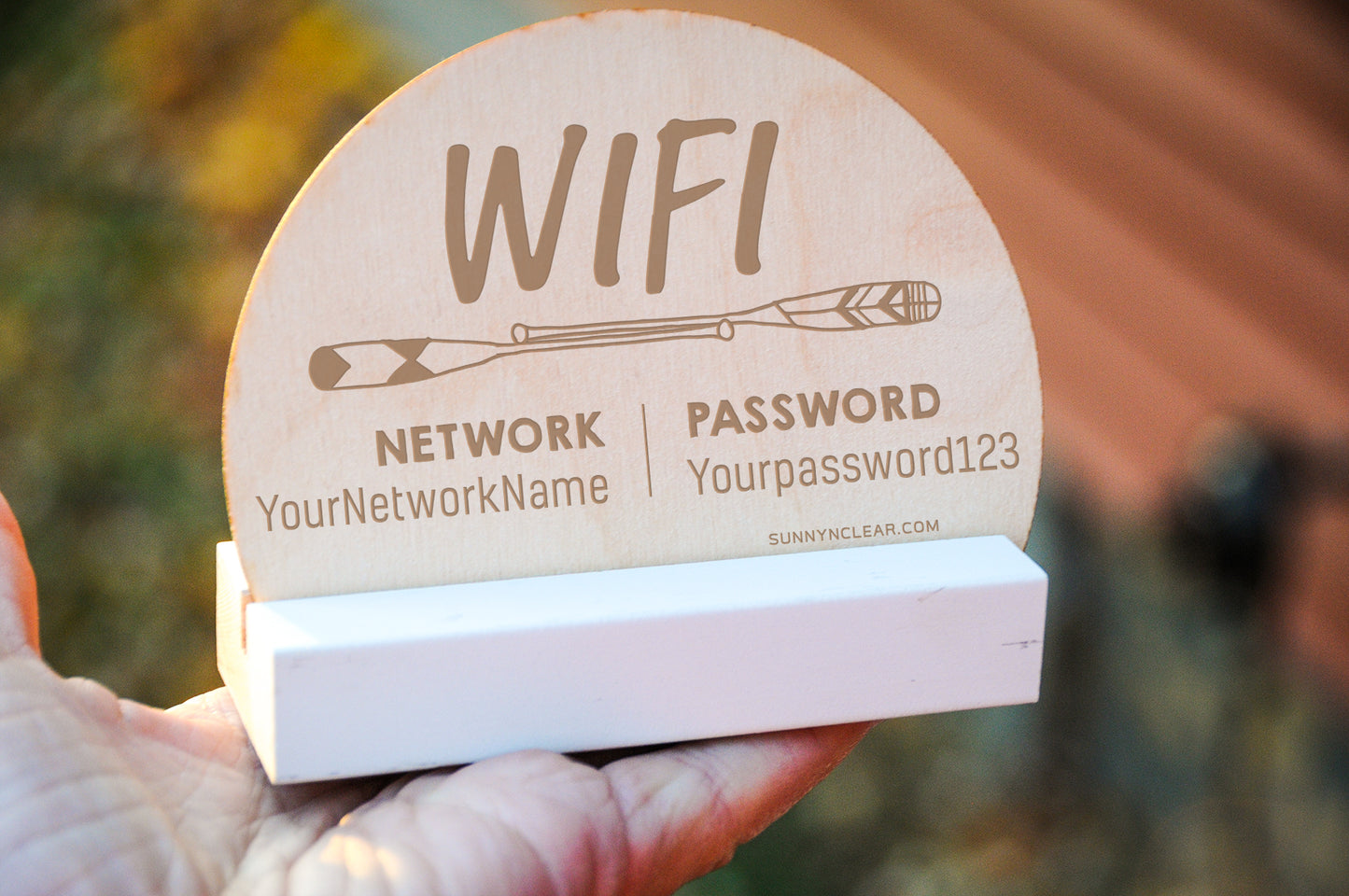 Lake House Oars WiFi Password Sign, Wood