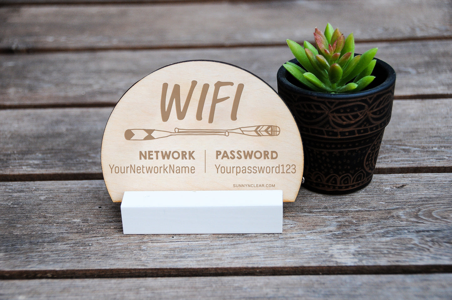 Lake House Oars WiFi Password Sign, Wood