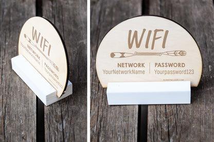 Lake House Oars WiFi Password Sign, Wood