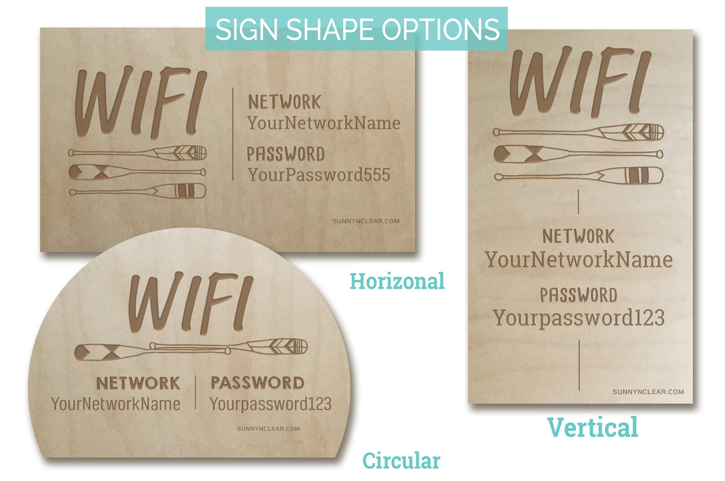 Lake House Oars WiFi Password Sign, Wood