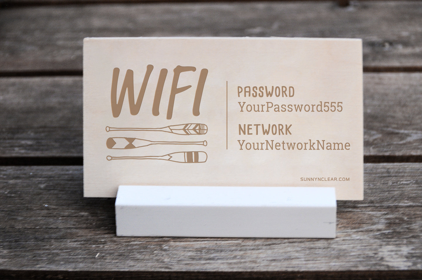 Lake House Oars WiFi Password Sign, Wood
