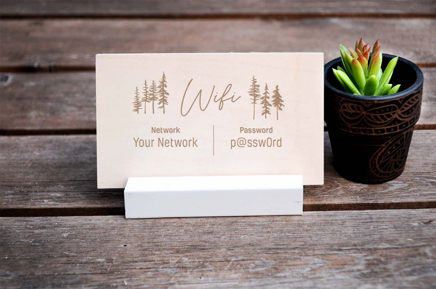Tree Bunch WiFi Password Sign, Wood