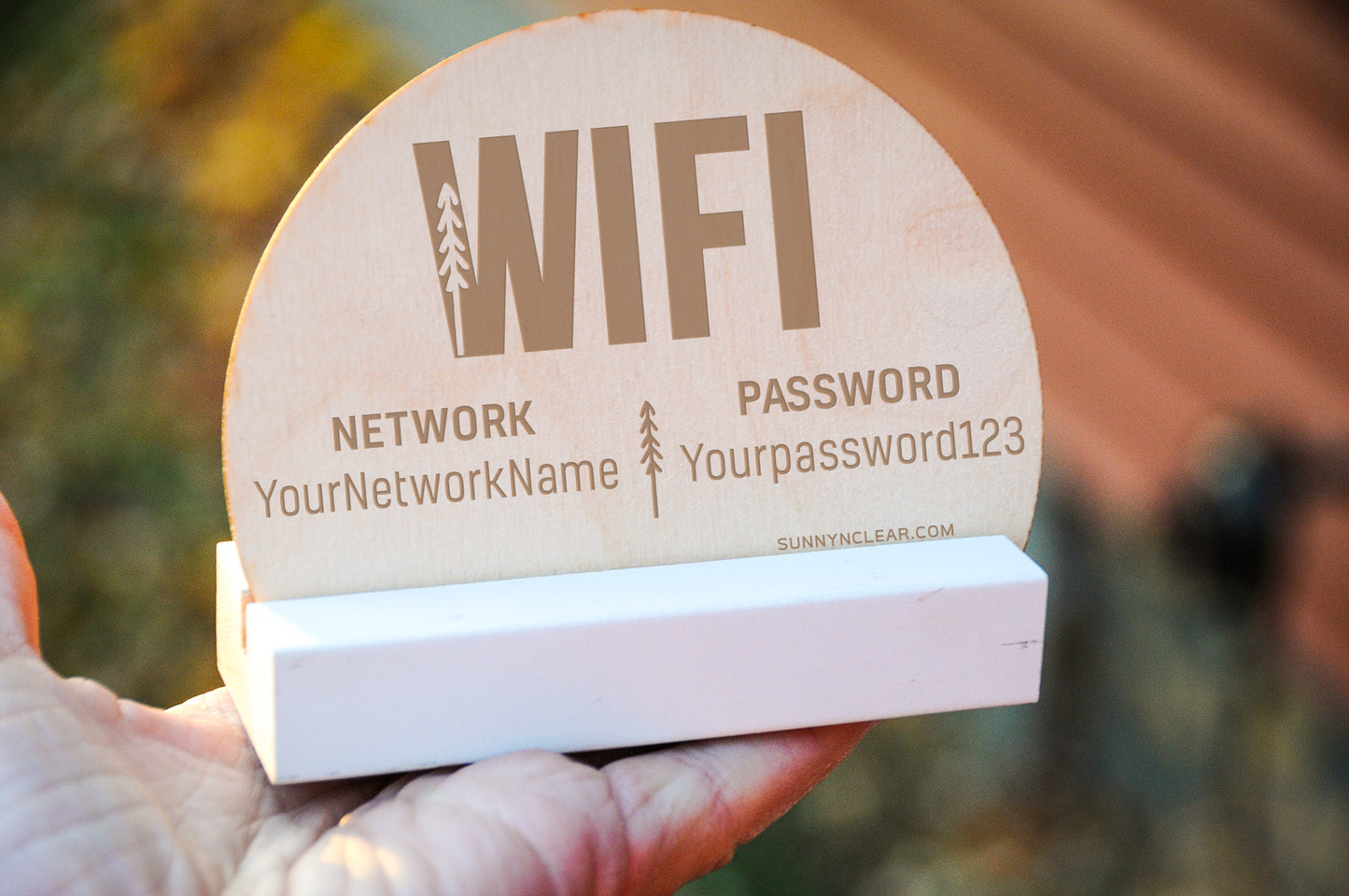 Trees Bold WiFi Password Sign, Wood