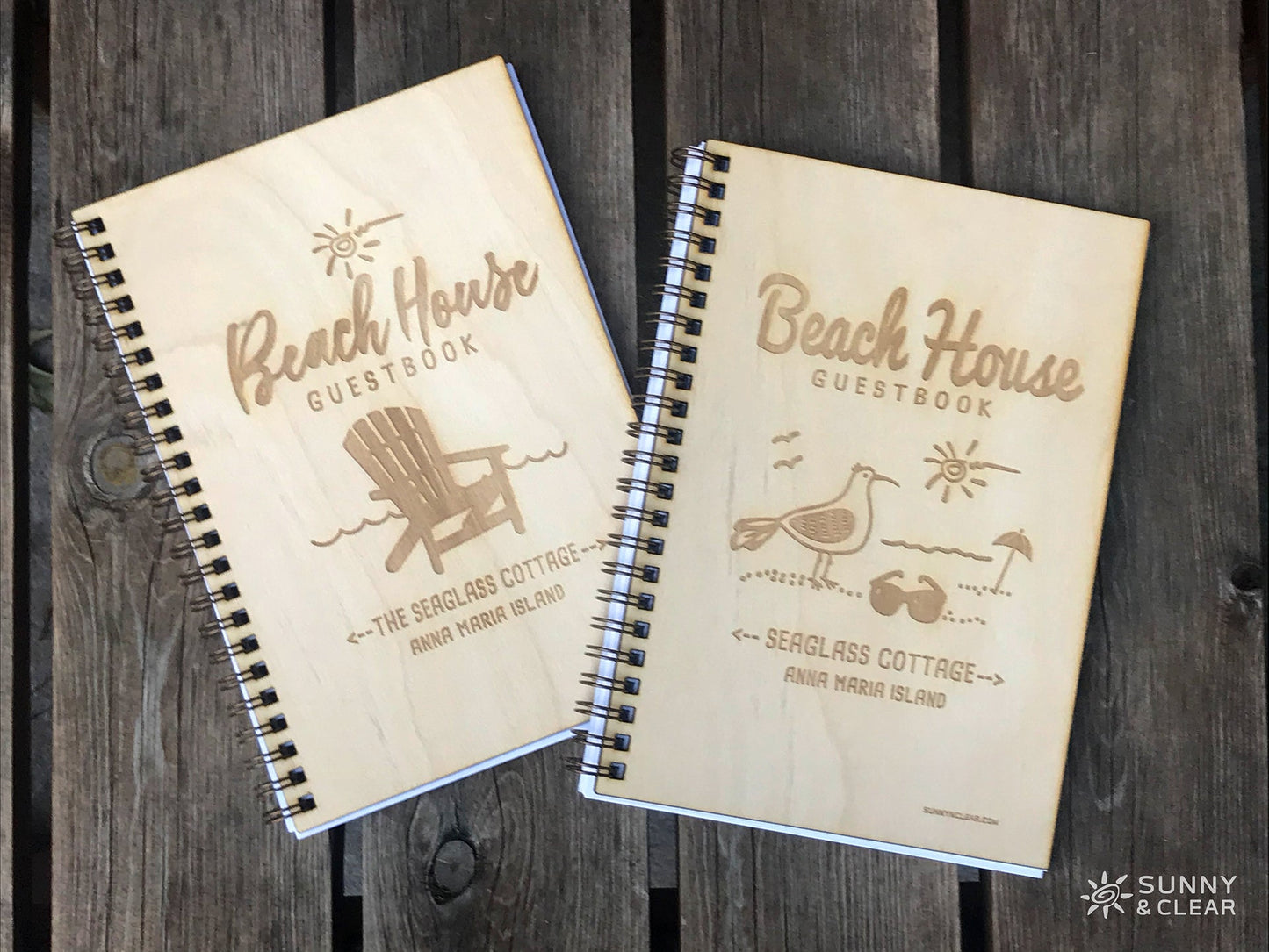 Beach House Guest Book, Palm Tree, Personalized