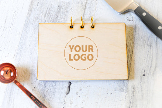 Your LOGO, Custom Recipe Card Binder, 4x6 Personalized with Your Business Logo