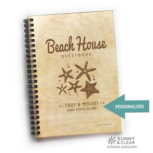 Beach House Guest Book, Starfish, Personalized