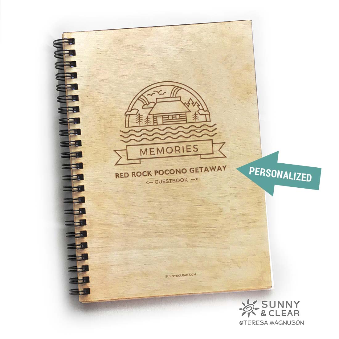 Mountain Cabin Guest Book, AirBNB, Personalized