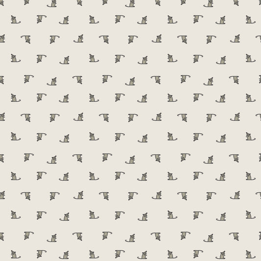 Keyboard Cats, Mini Mice Light Taupe, fabric by the half-yard