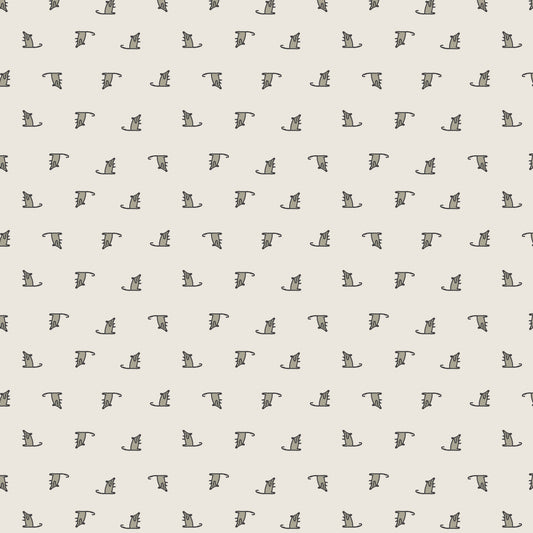 Keyboard Cats, Mini Mice Light Taupe, fabric by the half-yard