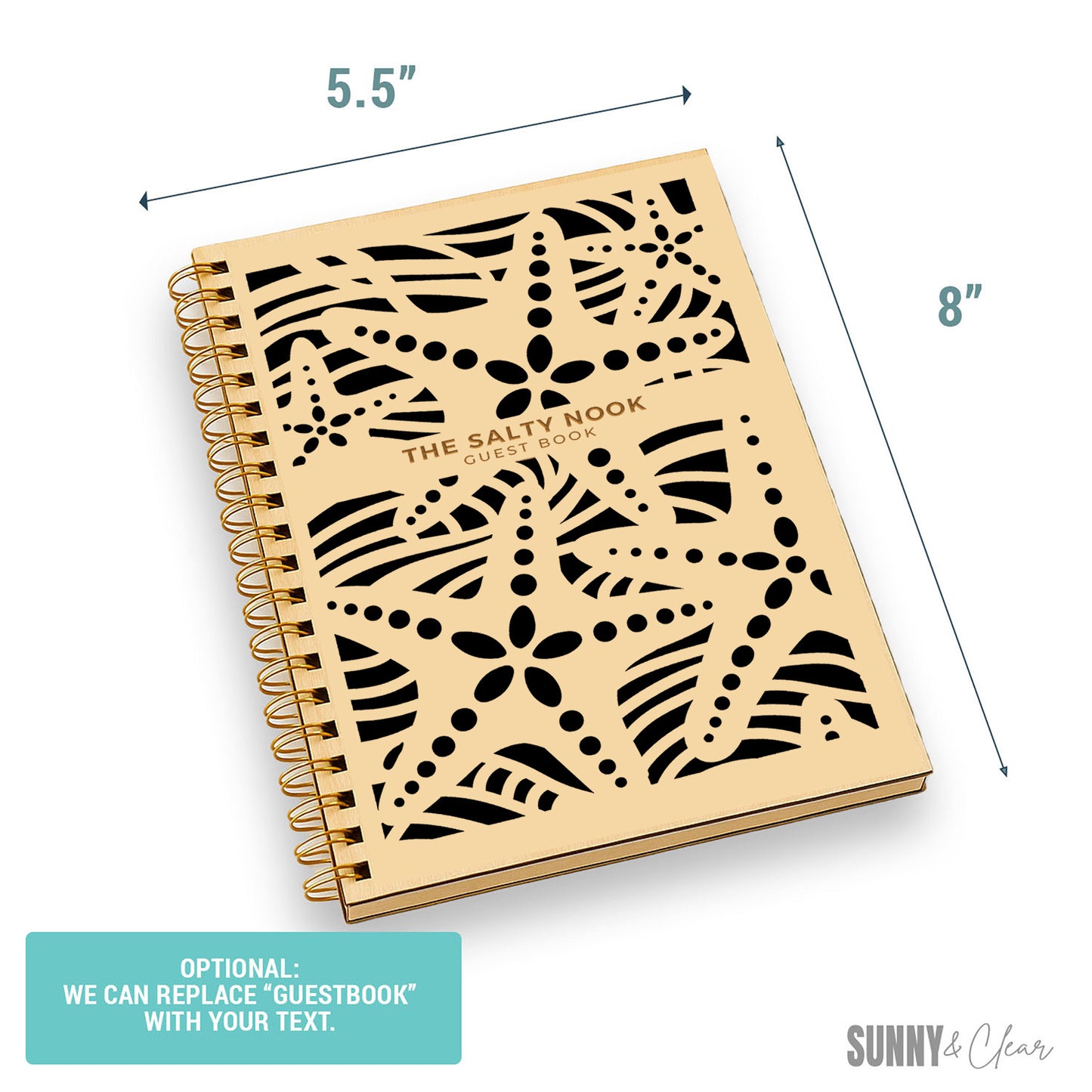 Starfish Beach Guest Book | Wood Cutout Custom Cabin & Airbnb Guestbook