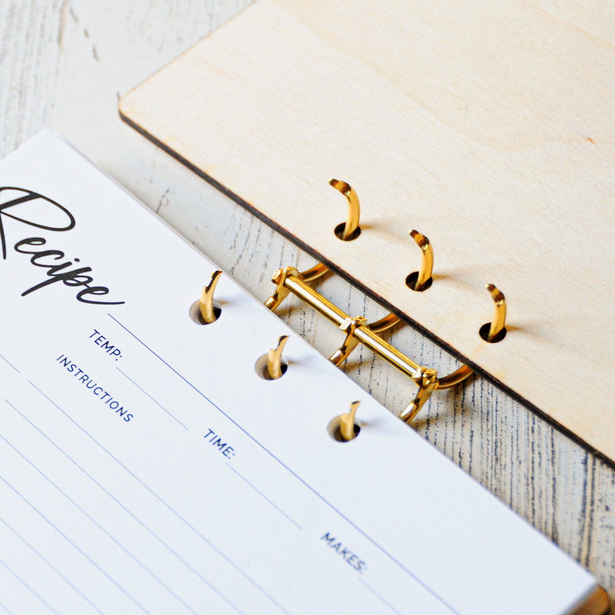 Personalized Wood Recipe Card Binder | 4x6 & 5x7 | Custom Logo