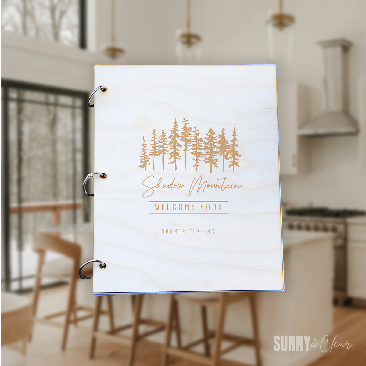 Pine Trees Airbnb Welcome Book Binder