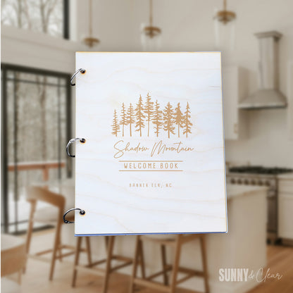 Pine Trees Airbnb Welcome Book Binder
