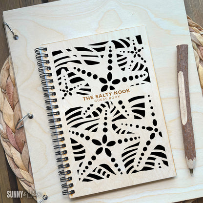 Starfish Beach Guest Book | Wood Cutout Custom Cabin & Airbnb Guestbook