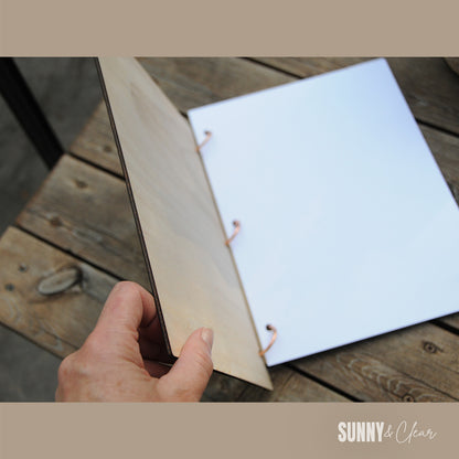 Pine Trees Welcome Book Binder — Personalized Engraved Wood