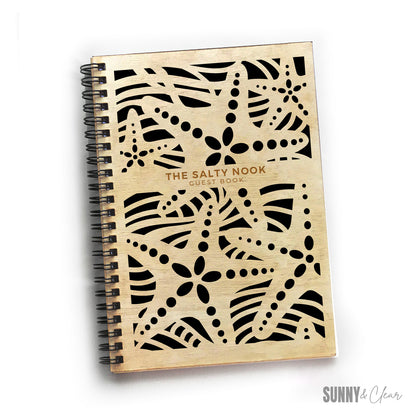 Starfish Beach Guest Book | Wood Cutout Custom Cabin & Airbnb Guestbook