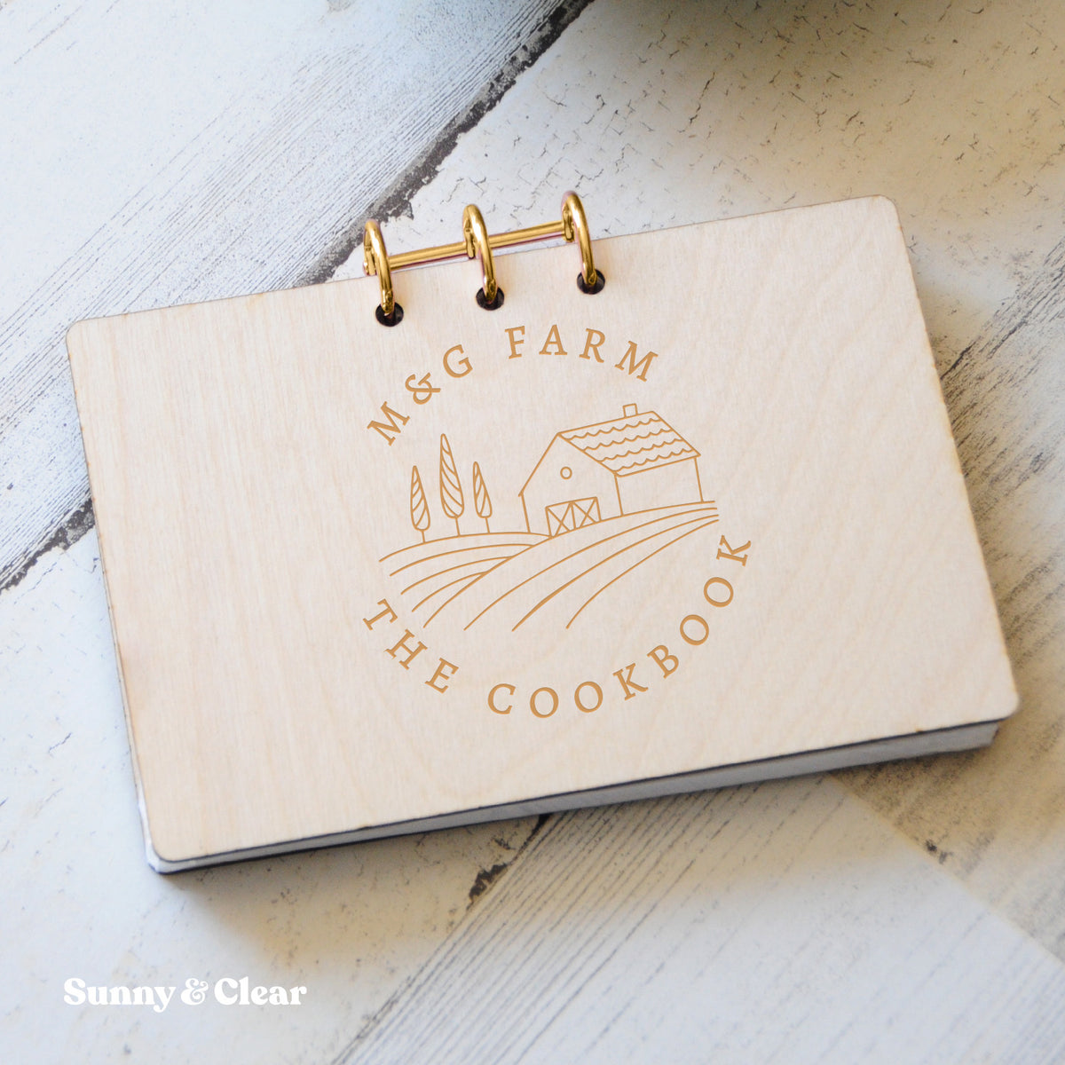 Personalized Wood Recipe Card Binder | 4x6 & 5x7 | Custom Logo