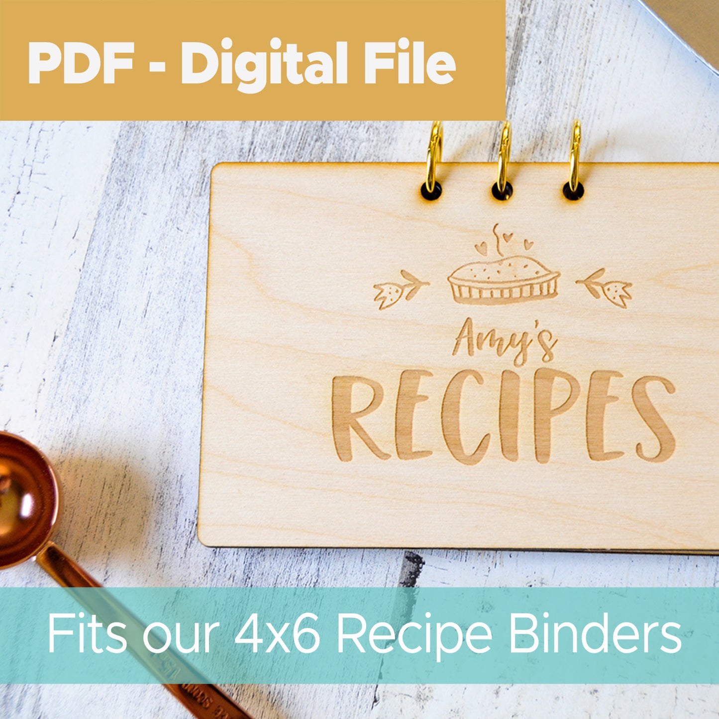 PDF 4x6 Recipe Card Printable, Template, Minimal, Fits our Binders