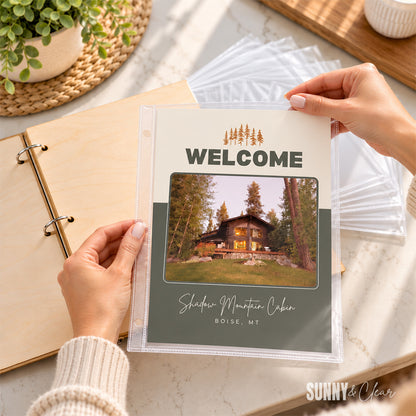 Pine Trees Welcome Book Binder — Personalized Engraved Wood