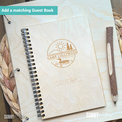 Custom Logo Welcome Book Binder — Engraved Wood Cover