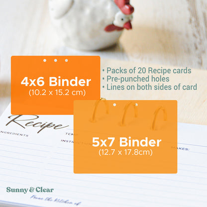 Personalized Wood Recipe Card Binder | 4x6 & 5x7 | Custom Logo