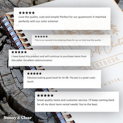 Chill Word Art Guest Book | Wood Cutout Typography Cabin & Airbnb Guestbook