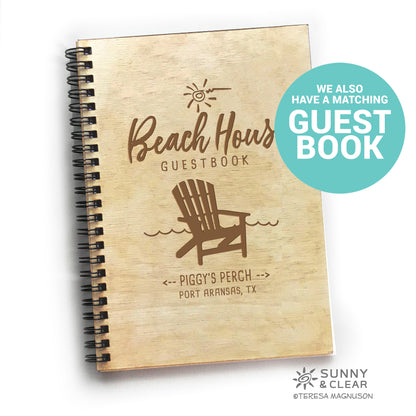AirBNB Welcome Book Binder, Beach House, Adirondack Chair, Personalized Home Rental Book