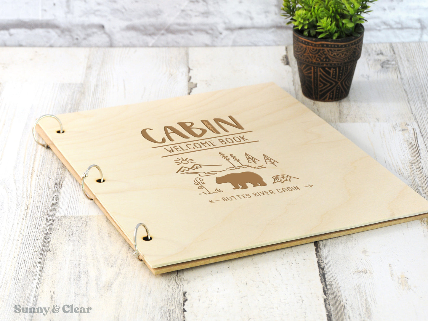 AirBNB Welcome Book Binder, Bear, For the Cabin, Personalized Home Rental Book