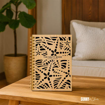 Starfish Beach Guest Book | Wood Cutout Custom Cabin & Airbnb Guestbook