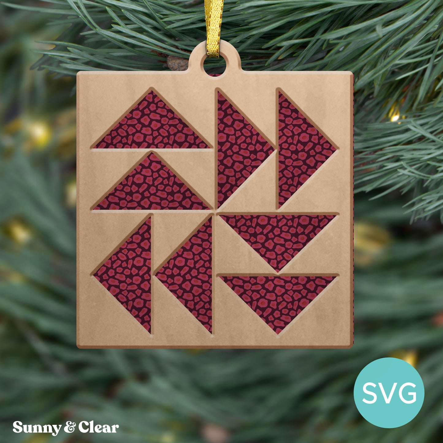 Laser Cut SVG Barn Quilt Pattern Christmas Ornament SVG Set File Digital Download Quilting Gift DIY