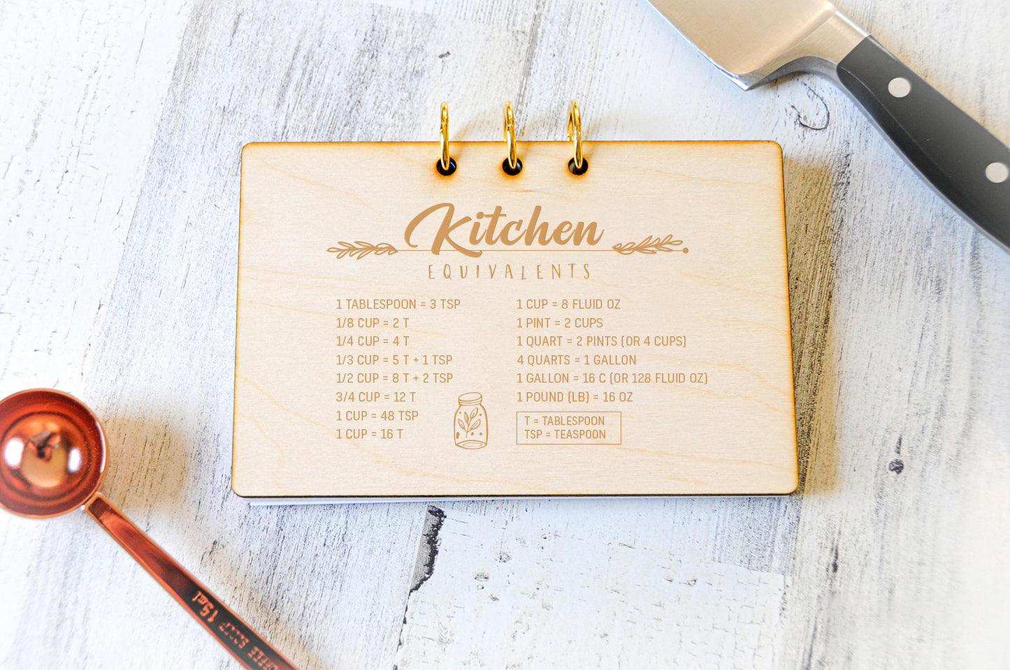 Kitchen Equivalents, Recipe Card Binder, 4x6